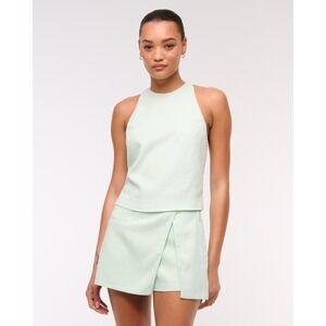 Abercrombie & Fitch Mini Skort Women's Large Aqua Mid Rise Micro Wrap Chic Mod